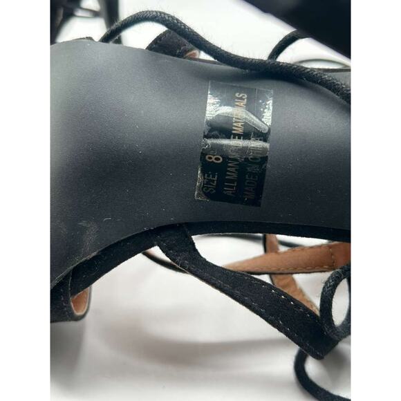 Charlotte Russe Women’s Black Lace-Up Pointed Toe Stiletto Heels Size 8 Used 4" - Picture 6 of 9